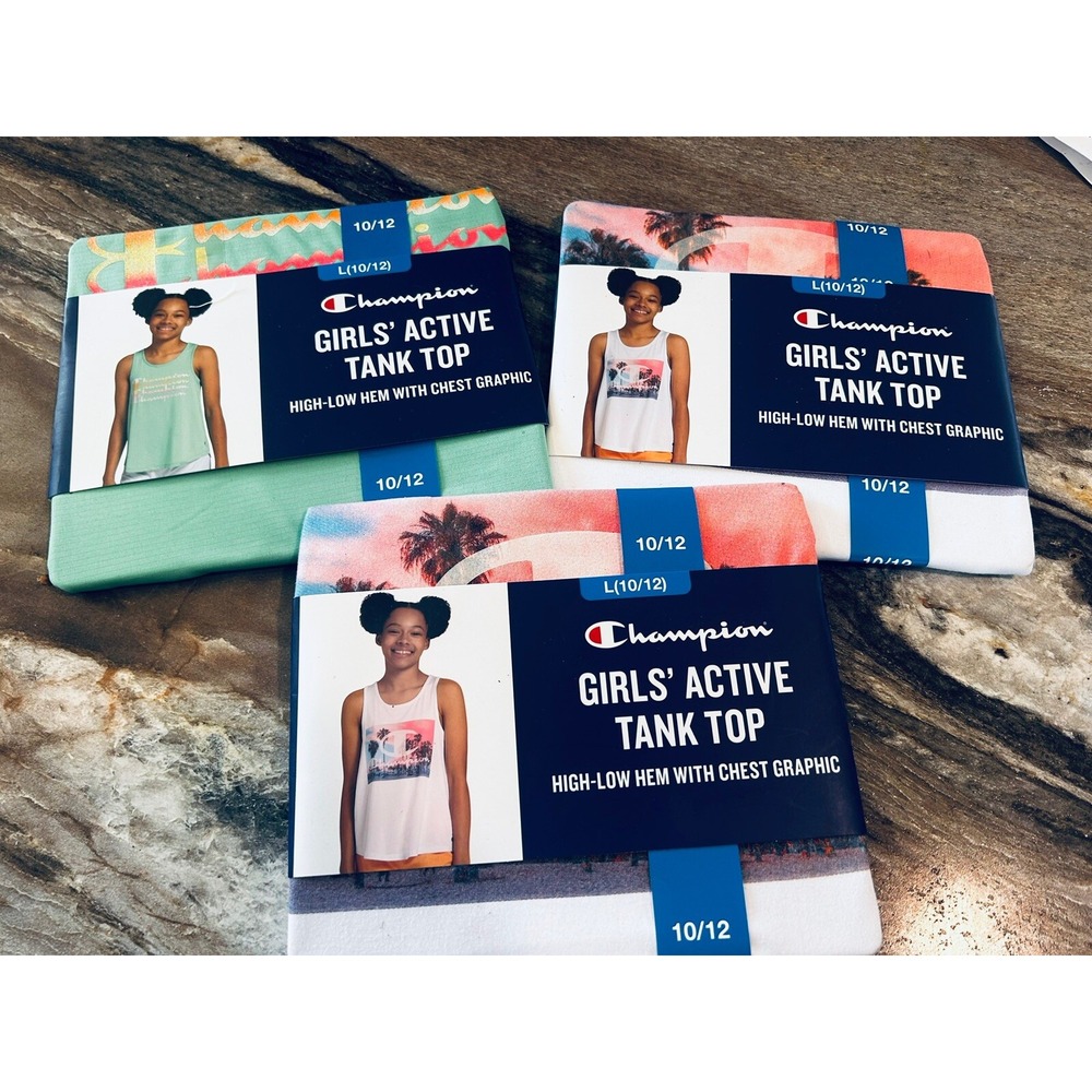 Champion Girls Short Cap Sleeve Everyday Tee Active Tank Size 10/22 Lot Of 3 BxB